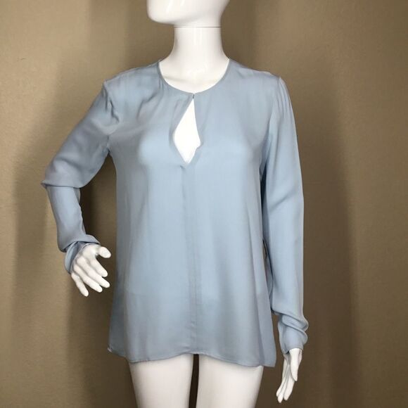 Theory Slit-Front Silk Classic Georgette Tunic C8 - Picture 2 of 8